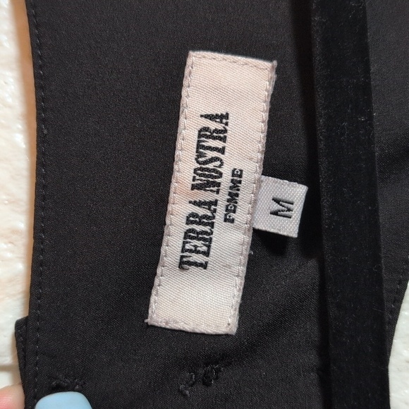 356-terra Nostra Chic Black and Pink High Low Dress - Picture 2 of 4